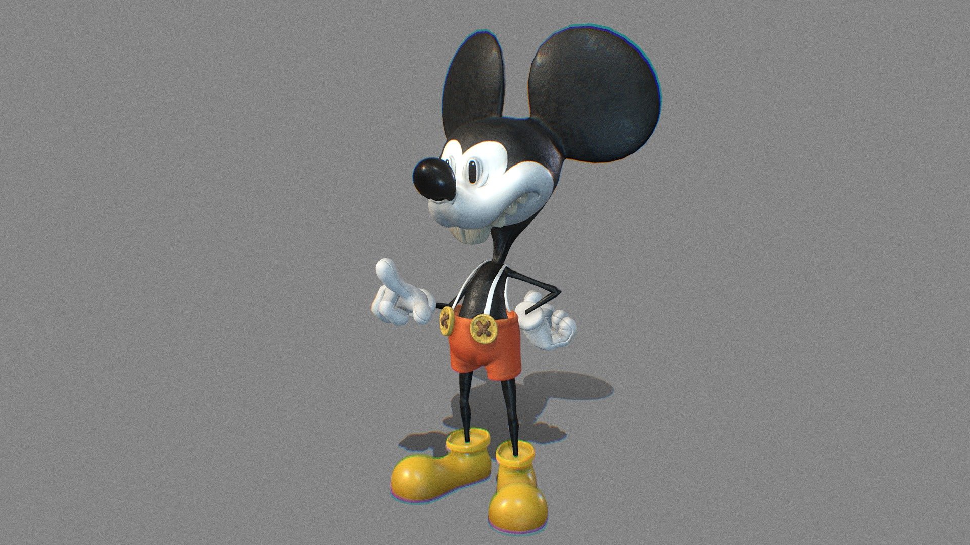 **Stylized 3D Mickey Mouse model - Fan-Art

It took me roundly, 5 hours.

Standard light

Zbrush, Maya, Substance painter and marmoset toolbag used to make this model.

Concept by: Creaturebox

If you’ve been captivated by what you’ve just witnessed and find yourself in need of assistance with a project that resonates with a similar graphic style, please don’t hesitate to reach out. Your creative vision is my passion, and together, we can transform ideas into awe-inspiring realities. Let’s collaborate and bring your next project to life!

**ricardofra86@gmail.com
