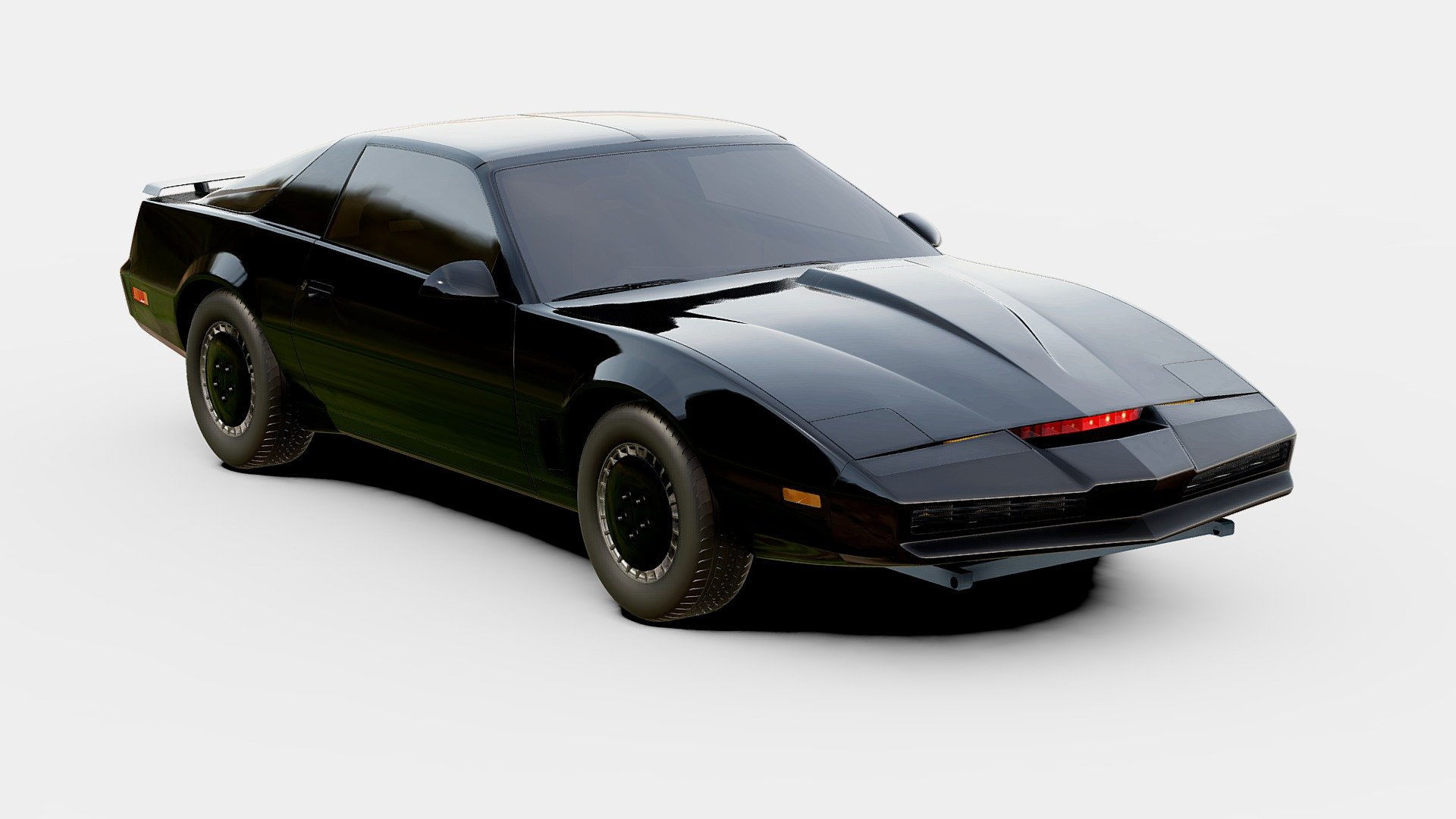 KITT is a fictional automobile featured in the television series Knight Rider (Supercar); it is a black car equipped with Artificial Intelligence. The name is an acronym meaning Knight Industries Two Thousand; Car model is a 1982 Pontiac Firebird Trans Am.

Model purchased on Hum-3d with Royalty Free License and edited by me in the internal and external parts. 

https://hum3d.com/it/3d-models/pontiac-firebird-knight-rider/

This model is not for sale but for illustrative purposes only.