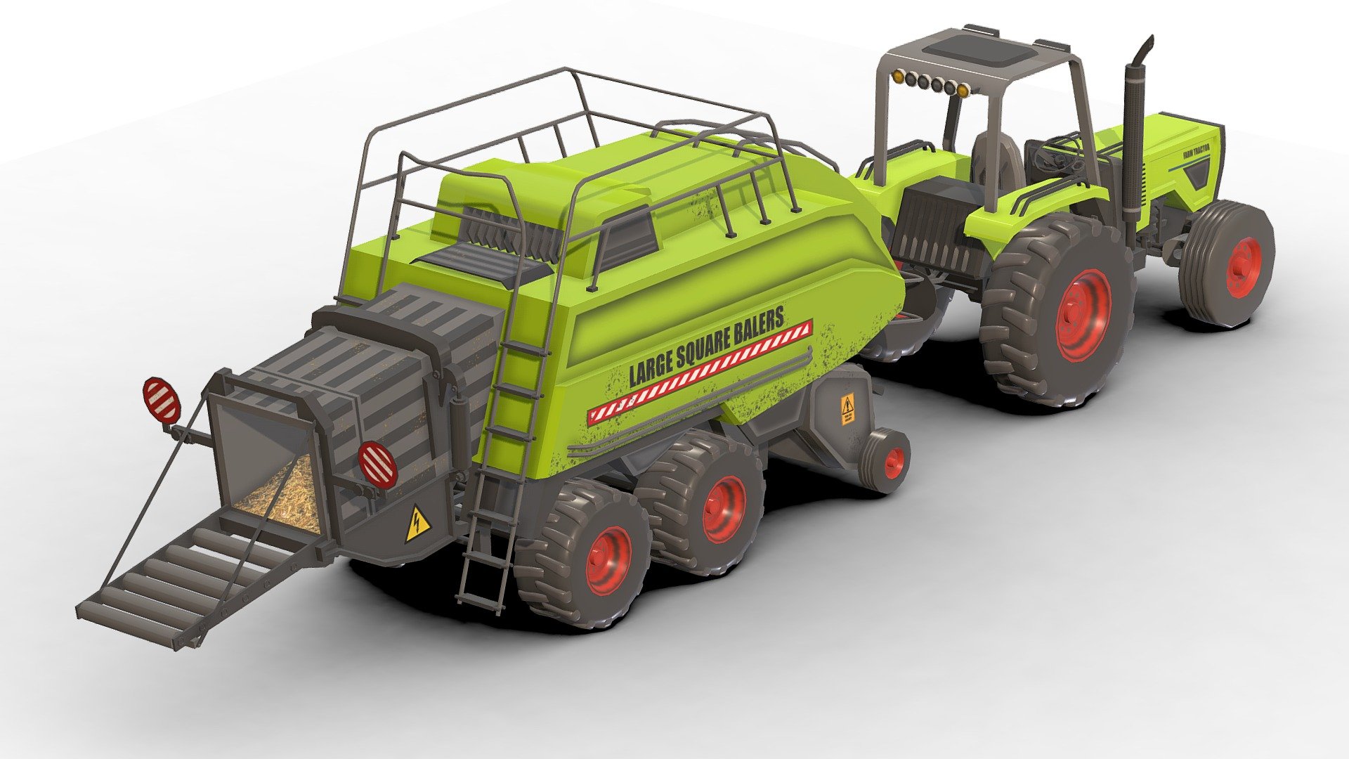 Farm Tractors And Bulldozers Low_Poly .

You can use these models in any game and project.

This model is made with order and precision.

Separated parts (bodys . wheels . Steer . Bulldozers ).

Very Low- Poly.

Truck have separate parts.

Average poly count: 38,000 tris.

Texture size: 2048 / 1024 (PNG).

Number of textures: 3.

Number of materials: 3.

Format: Fbx / Obj / 3DMax .

The original files are in the Additional file .

Wait for my new models.. Your friend (Sidra).