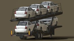 Car Transport Trailer caricature, transport, car, tralier