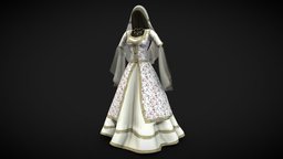 Palace Heritage Dress Veil Hair Necklace hair, princess, historic, empire, palace, luxury, fashion, medieval, girls, long, clothes, heritage, ottoman, stylish, dress, queen, transparent, gown, beautiful, womens, elegant, decorated, necklace, amazing, wear, veil, embossed, conservative, sheer, female, black, lady, gold, royal, harem, modest, iplehouse