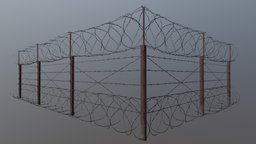 Old rusted barbwire fence fence, plant, soviet, rust, russian, prison, barbwire, factory, industrial