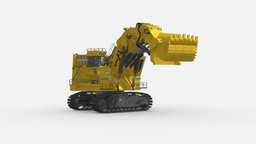 3d Model shovel excavator CAT 6190 cat, excavator, mining, heavy, caterpillar, equipment, shovel, hydraulic, 6190, earthmoving, quarrying, construction