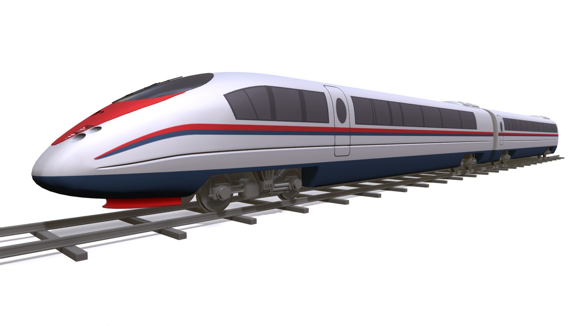 High quality 3D model of speed train.