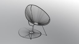 Acapulco Wire Chair Mexico - Low Poly Prop UE room, ready, furniture, mexico, wire, living, acapulco, ue, chair, low, poly