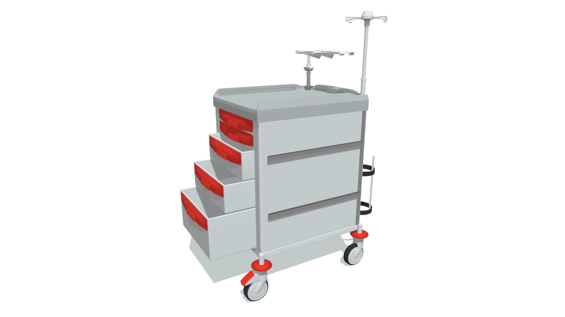 High quality 3d model of cleaning trolley.