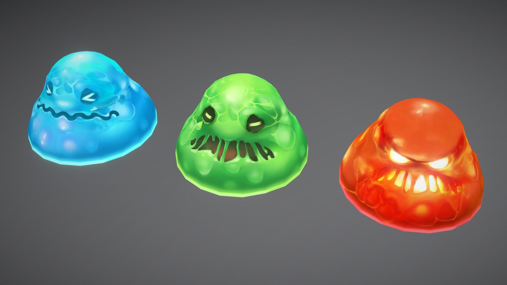 Some of my Model / Texture / animation I work for © Madhead Limited 2020

Cute Slime Monster
Model &amp; UV : Maya
Texture: Photoshop
