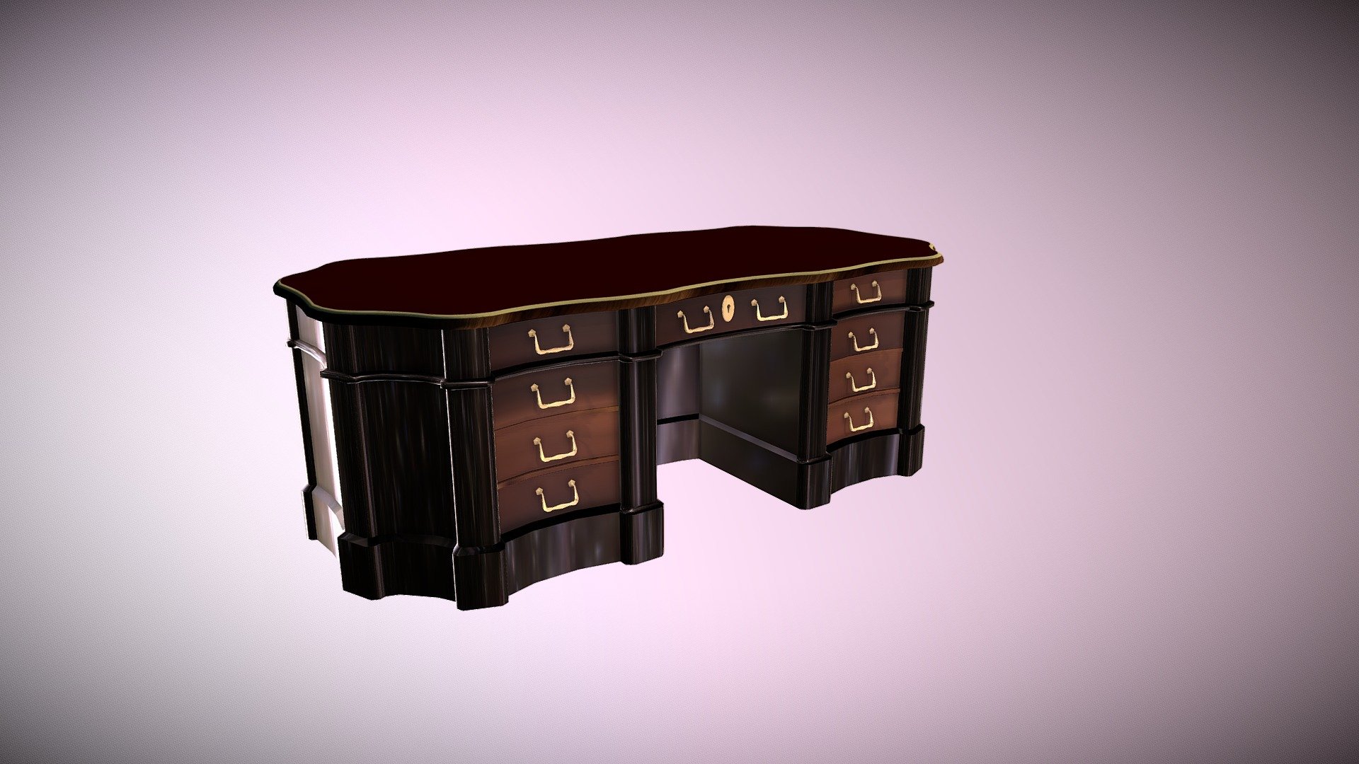 This fancy desk was used in the VR escape room game, Cliffstone Manor. Can you find the secret compartment?