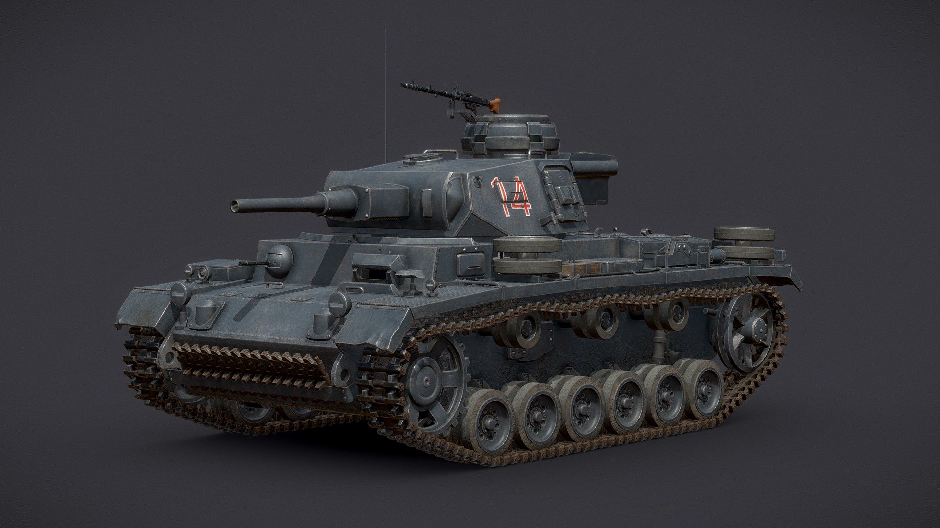 1941 Panzer III Ausf.J medium main battle tank, also known as the Panzerkampfwagen III Ausführung J.