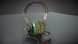 USSR headphones AG-2 device, prop, 3dart, realistic, old, ussr, marmoset, realism, real-time, coldwar, digital3d, marvelousdesigner, substancepainter, asset, blender, texture, pbr, gameart, military, hardsurface, zbrush, gameready, ag2