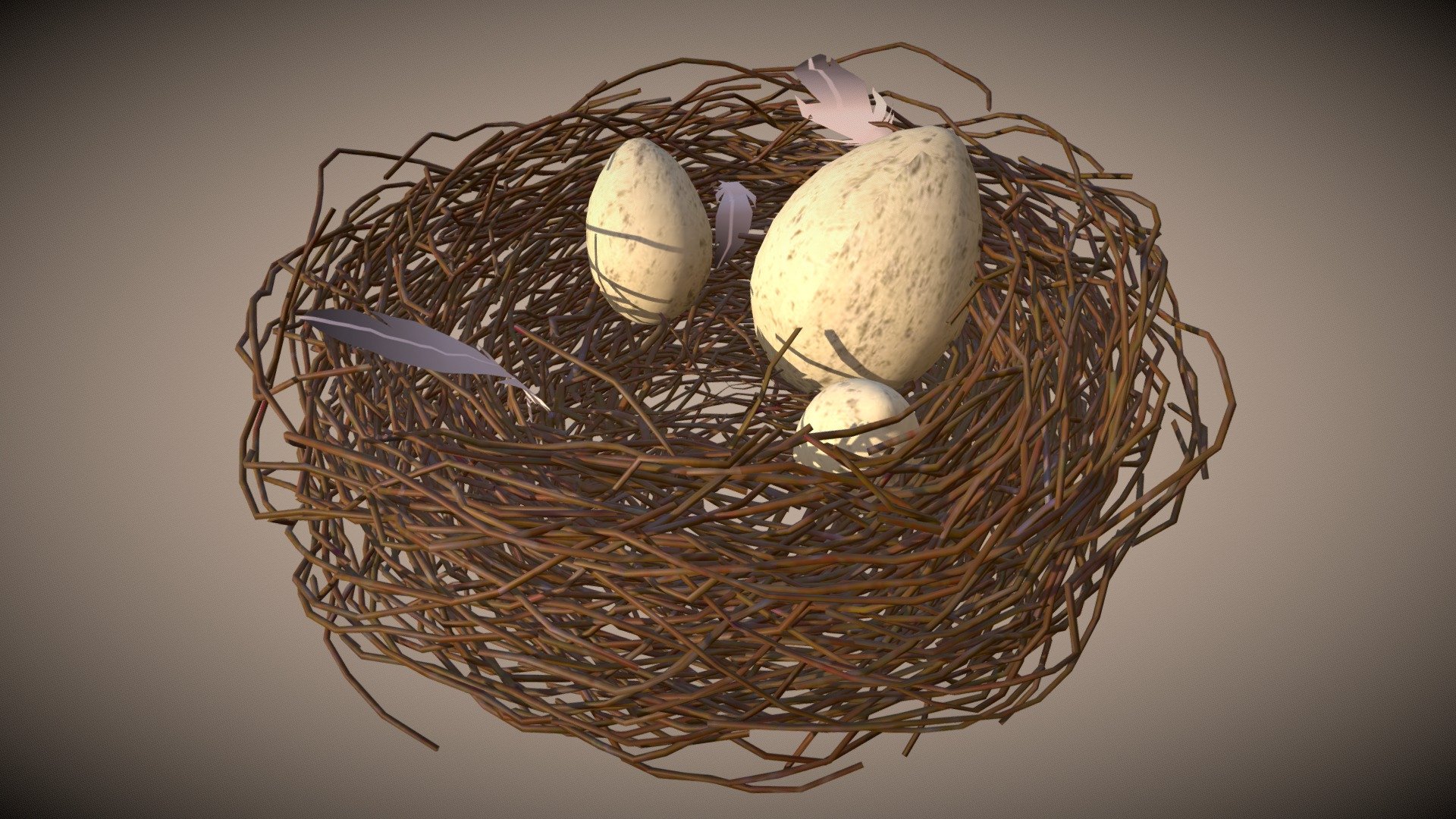 Here's my bird nest model made in Blender using geometry node.

Works in Cycles / Eevee.