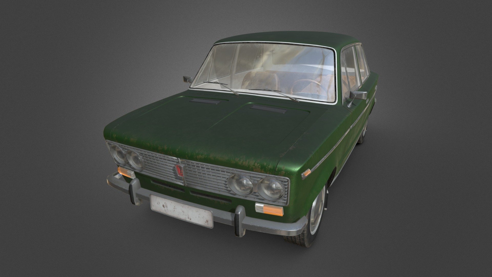 USSR auto VAZ-2013 old look. 
Modelled in Blender, unwrapped in Rizom, textures in Substance Painter.