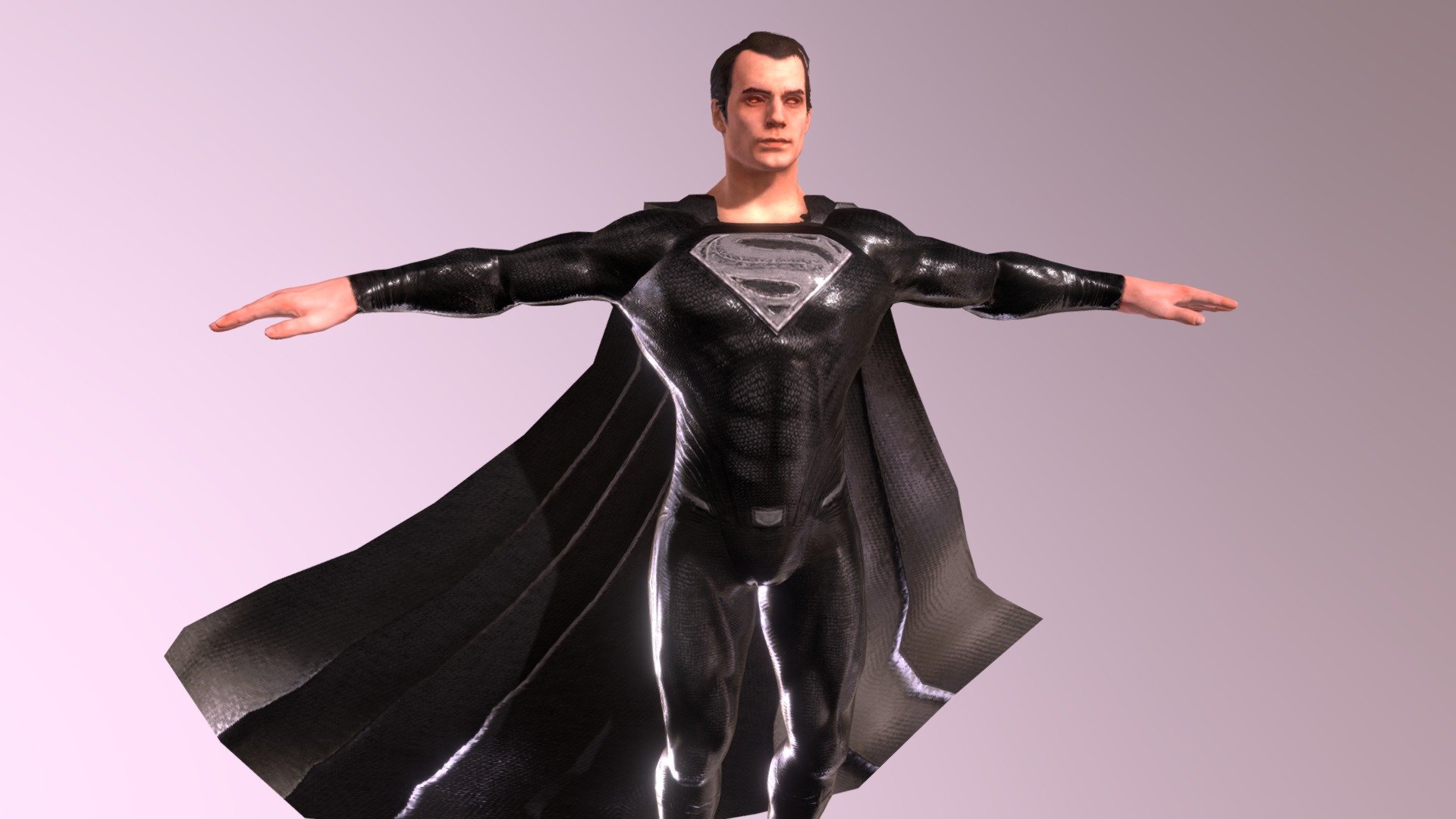 

Sorry ,about the Eyes is displaced &amp; the cape being glitched at some places ,its a bug from sketchfab 3D viewer ,but the downloadable file is separared one and its good to go ,fully rigged includes some facial morphs ,hope u like it !!!! then do buy it  ✌️✌️✌️

Model - Superman (Henry Cavill) Black Suit 3D model download, from Zack Synder Justice league

Credits : I dont not own any character rights ,all belong to be repressentative owners warner bros.
