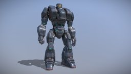 Pacific rim inspired jaeger france, fanart, mech, giant, jaeger, pacificrim, substancepainter, character, blender, sci-fi, robot, rigged