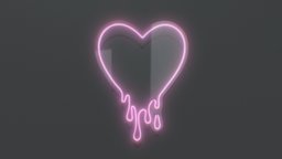 Melting Heart - Neon Sign bar, modern, lights, led, cute, heart, other, club, tube, love, electronics, night, sign, decor, neon, glow, melting, art, decoration, street, light, wall, neonflex