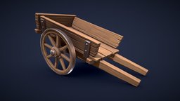Stylized Wooden Cart - Low Poly prop, desert, transport, medieval, wagon, cowboy, western, game-ready, wildwest, wagoncart, medievalcart, wild-west, western-town, wildwestwagon, gameready-lowpoly, low-poly, gameasset, wood, wagonwheel