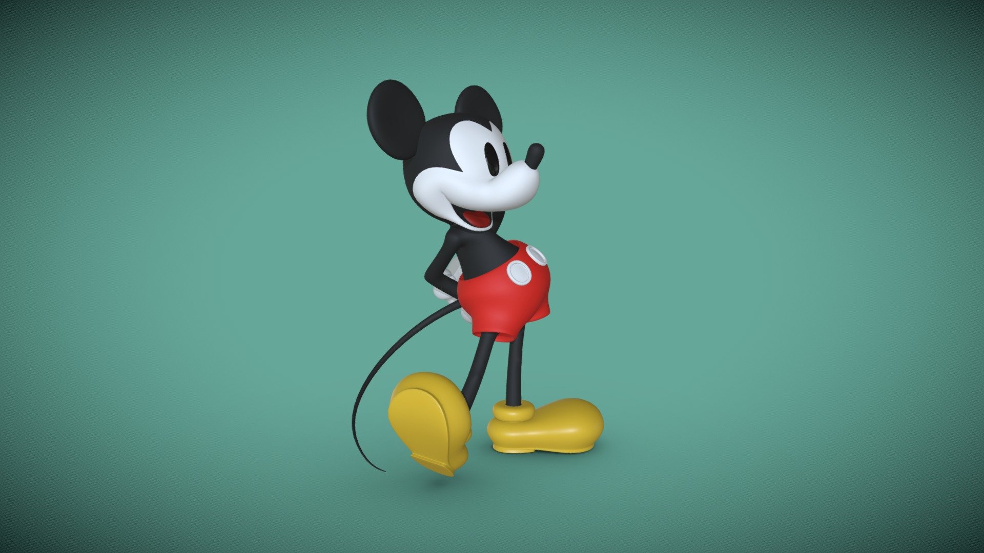 Mickey Mouse model and rig (rigged with rigify) that I did for a free-subject class. 

You can see some videos of the rig in action on my twitter.