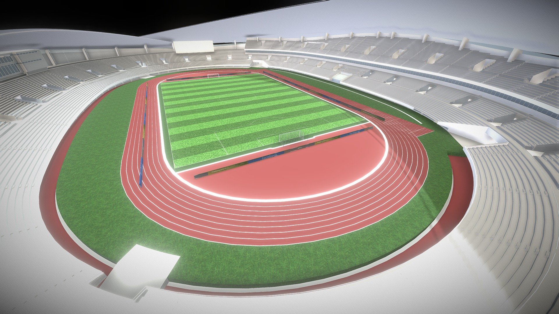 Low polygon Olympic football field

This is a 3D model of the football field in 2018.

Created in 3dsmax 2014 using V-Ray 3.0. The scene is ready to render. It contains lights, textures, and any additional files you need. It is rendered exactly as you see in the atached preview. Polygon: 278957 model part

Multiple file formats of various softwares: 3DMAX obj FBX