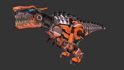 T-Rex mech mech, future, mechanical, trex, rex, mecha, colored, substancepainter, substance, low-poly, sci-fi, simple, dinosaur, dino