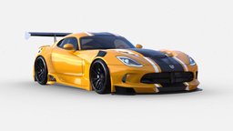 3d model Viper Supercar track, high, muscle, viper, sports, supercar, dodge, american, performance, engine, horsepower, beginer, srt, iconic, v10, blender, car