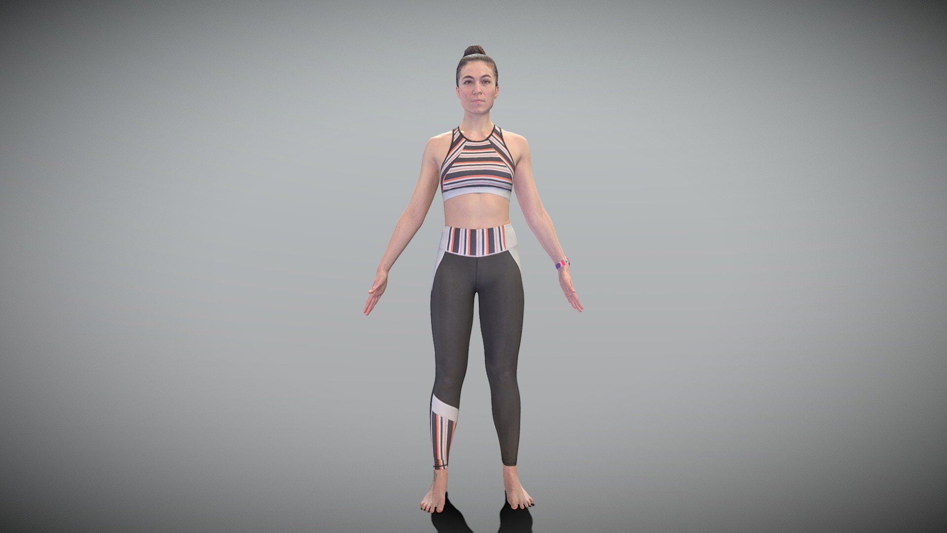 This is a true human size detailed model of a beautiful young woman of Caucasian appearance dressed in sportswear. The model is captured in the A-pose with mesh ready for rigging and animation in all most usable 3d software.

Technical specifications:




digital double scan model

low-poly model

high-poly model (.ztl tool with 5-6 subdivisions) clean and retopologized automatically via ZRemesher

fully quad topology

sufficiently clean

edge Loops based

ready for subdivision

8K texture color map

non-overlapping UV map

ready for animation

PBR textures 8K resolution: Normal, Displacement, Albedo maps

Download package includes a Cinema 4D project file with Redshift shader, OBJ, FBX, STL files, which are applicable for 3ds Max, Maya, Unreal Engine, Unity, Blender, etc. All the textures you will find in the “Tex” folder, included into the main archive.

3D EVERYTHING

Stand with Ukraine!