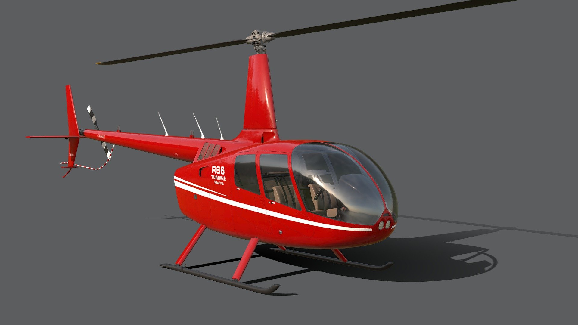 The Robinson R66 is a helicopter designed and built by Robinson Helicopter Company. It has five seats, a separate cargo compartment and is powered by a Rolls-Royce RR300 turboshaft engine. The R66 is slightly faster and smoother than the Robinson R44 from which it is derived. The R66 received both type and production certificates from the U.S. Federal Aviation Administration (FAA) on October 25, 2010.