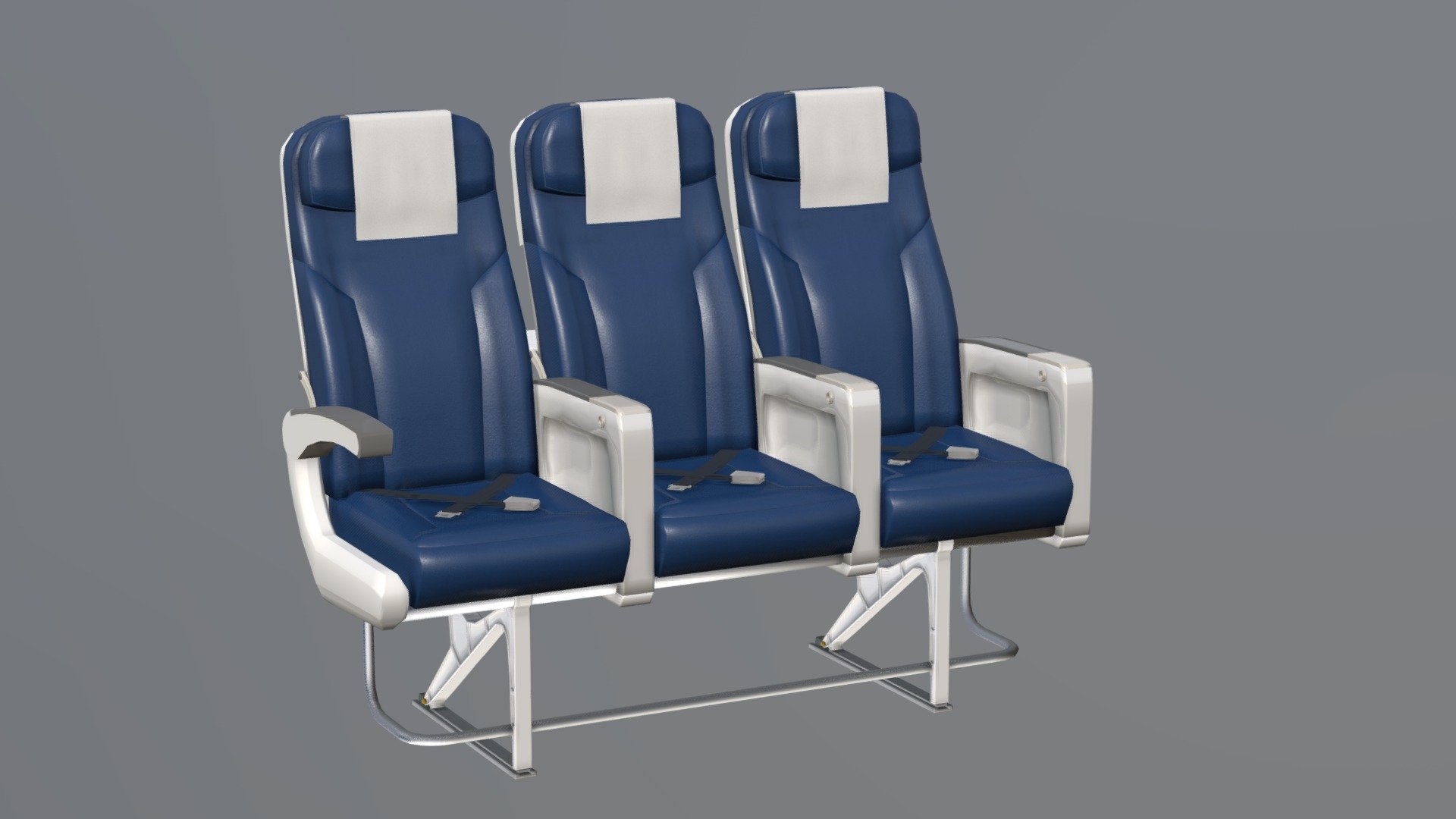 Airplane Chair V3 is a high quality model to add more details and realism to your rendering projects. Fully detailed, textured model. Detailed enough for close-up renders.

Features: - Model resolutions are optimized for polygon efficiencymesh smooth function can be used to increase mesh resolution if necessary). - Model is built to real-world scale . - Units used: Centimeters. - Model is fully textured with all materials applied. - All textures and materials are included and mapped in every format.
- No special plugin needed to open scene.

File formats:
- OBJ . - 3DS . - FBX HQ -FBX. - Cinema 4D R 16 -Tbscene 2.

Every model has been checked with the appropriate software.

Textures formats: PBR Textures :Diffuse / Metalness / Rougness / Normal.

If you like the model please rate it.Thank you.