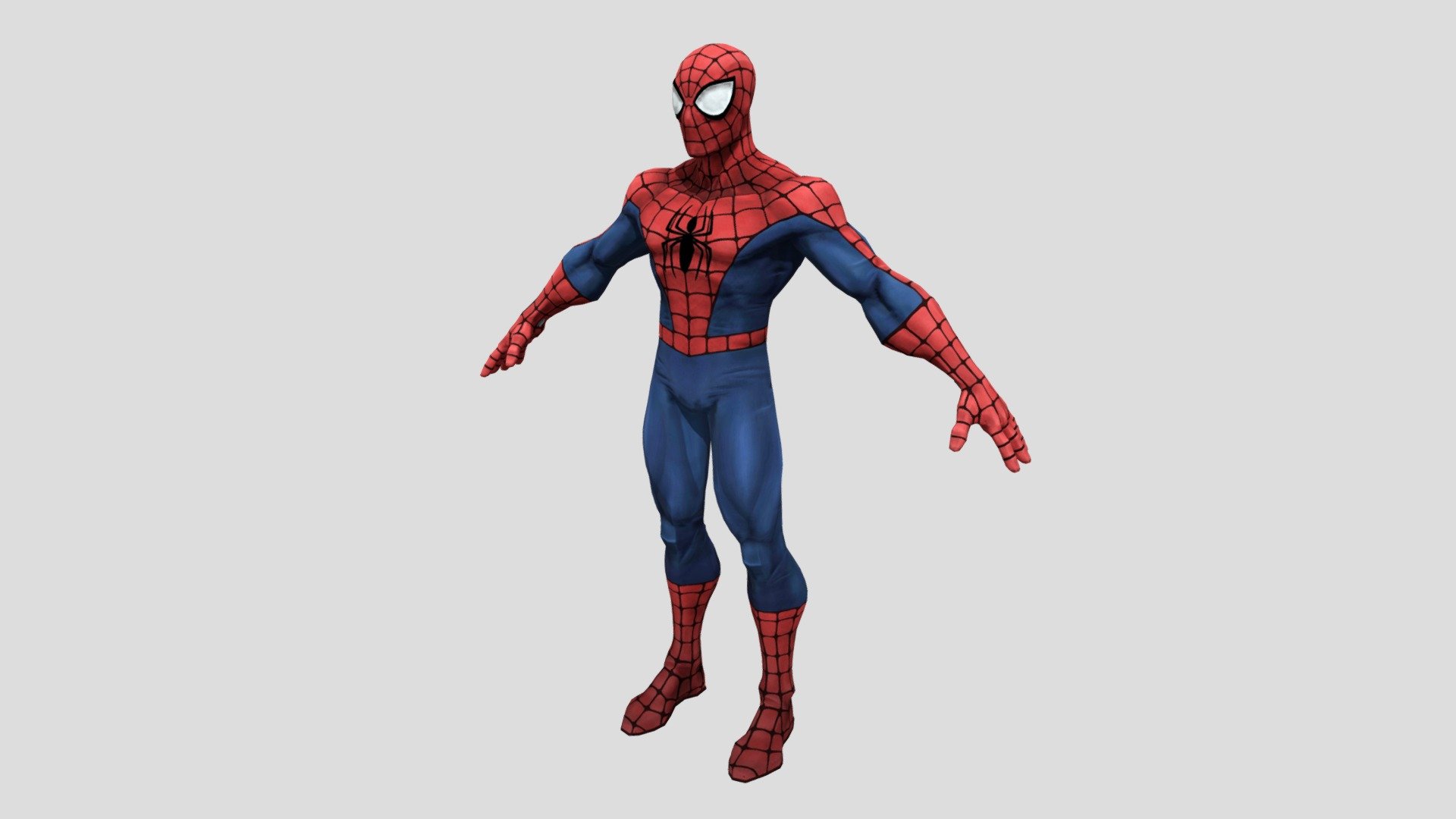 -Model was given, I rigged and paint the skin weights.-

Model is the popular superhero character Spiderman.