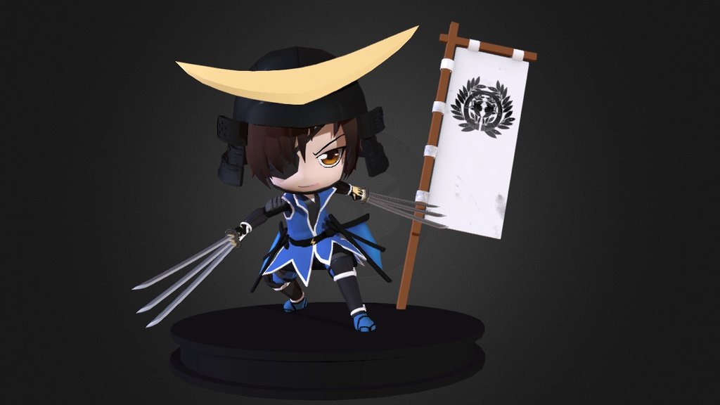 Fanart : Date masamune [伊達 政宗] from Sengoku Basara [戦国BASARA]

Model &amp; Render : 3Ds Max
Texture : Substance Painter , Photoshop

Thank you for watch and like my work :)