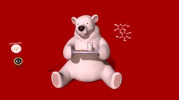Milk and Cookies for Santa - Compound Interest bear, cute, winter, cookies, christmas, milk, holiday, adorable, arctic, polarbear, maya, 3d, lowpoly, poly, animal, gameready