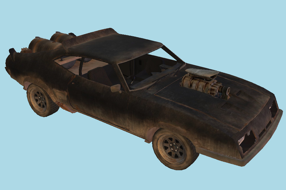Wracked Interceptor Car 3d model