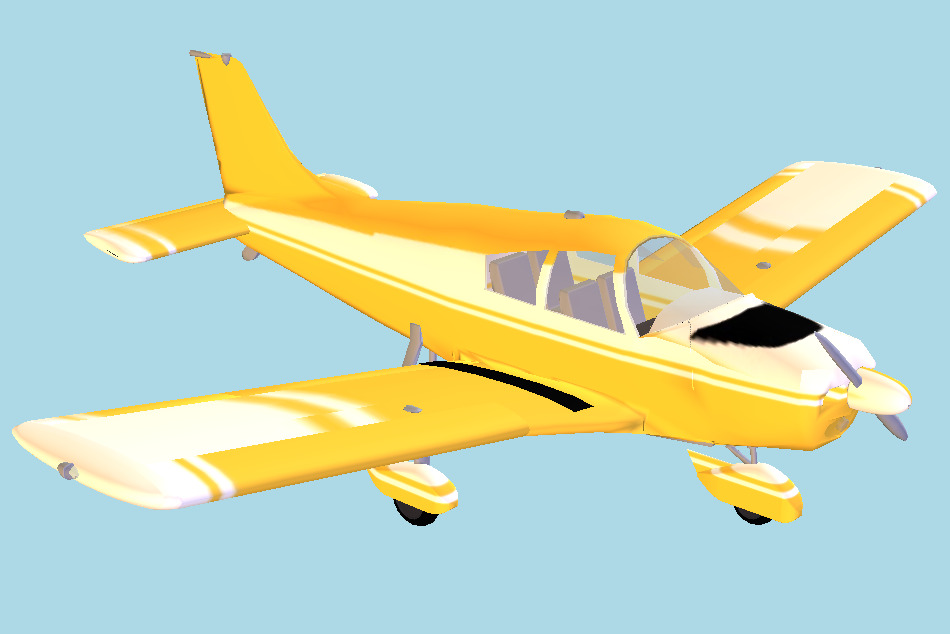 Piper PA-28 Cherokee Light Aircraft 3d model