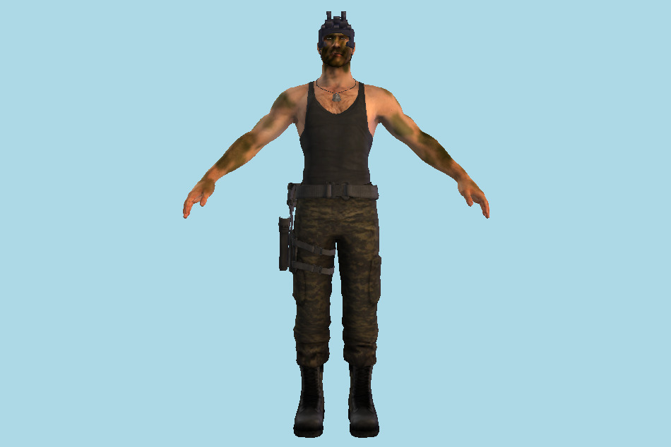 Dead Rising 2 Chuck Greene (Soldier of Fortune) 3d model