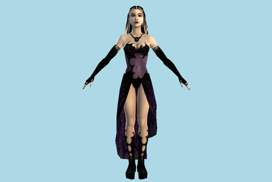 Goth Female Fleur Du Mal 3d model