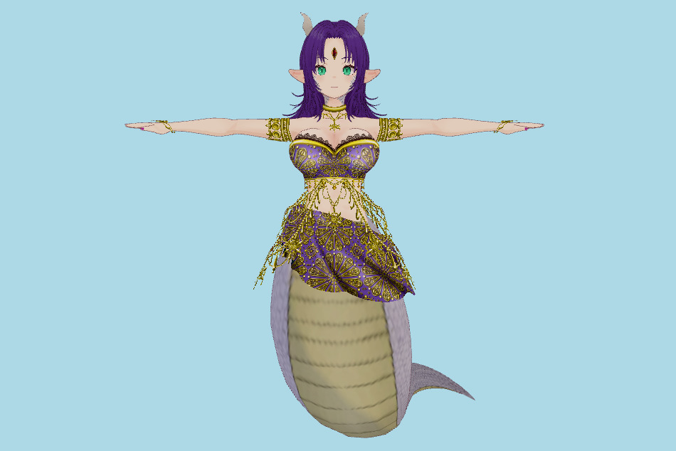 Lamia Belnora Fish Girl VRM 3d model