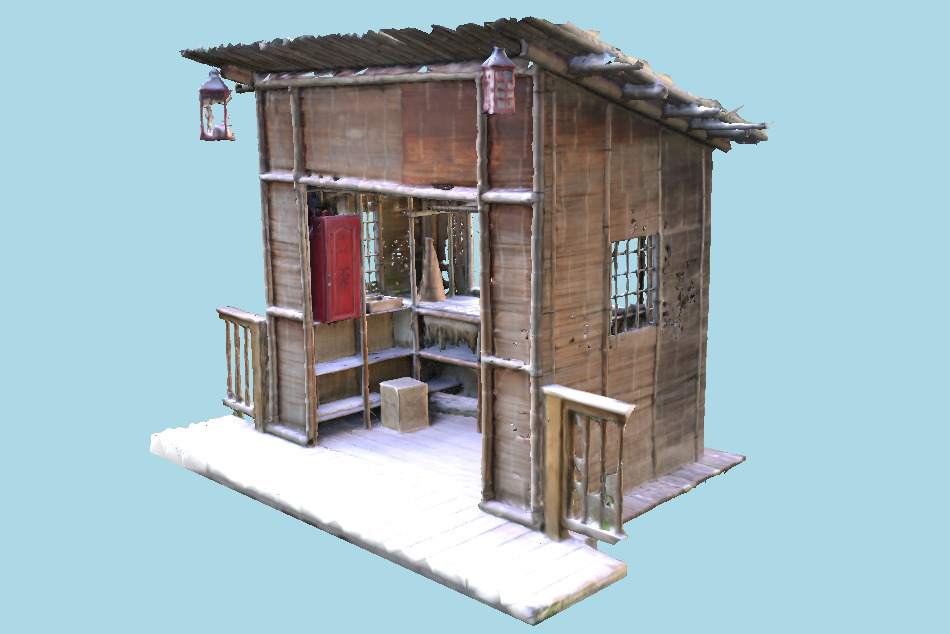 Bamboo Japanese Hut 3d model