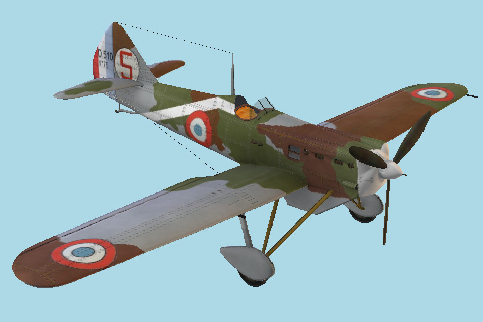Aircraft Dewoitine D.510 3d model