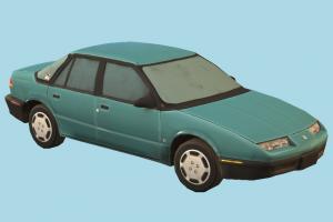 Car car, vehicle, carriage, transport, automobile, sedan, saturn, lowpoly