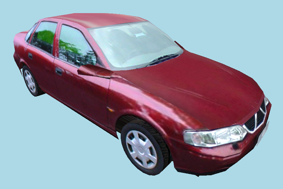 Low-poly Red Car 3d model