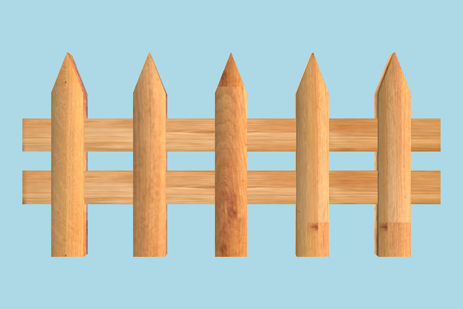 Wooden Fence 3d model