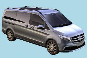 Mercedes-Benz Car mercedes-benz, mercedes, van, car, vehicle, carriage, transport, european, luxury, german, 2019, lowpoly