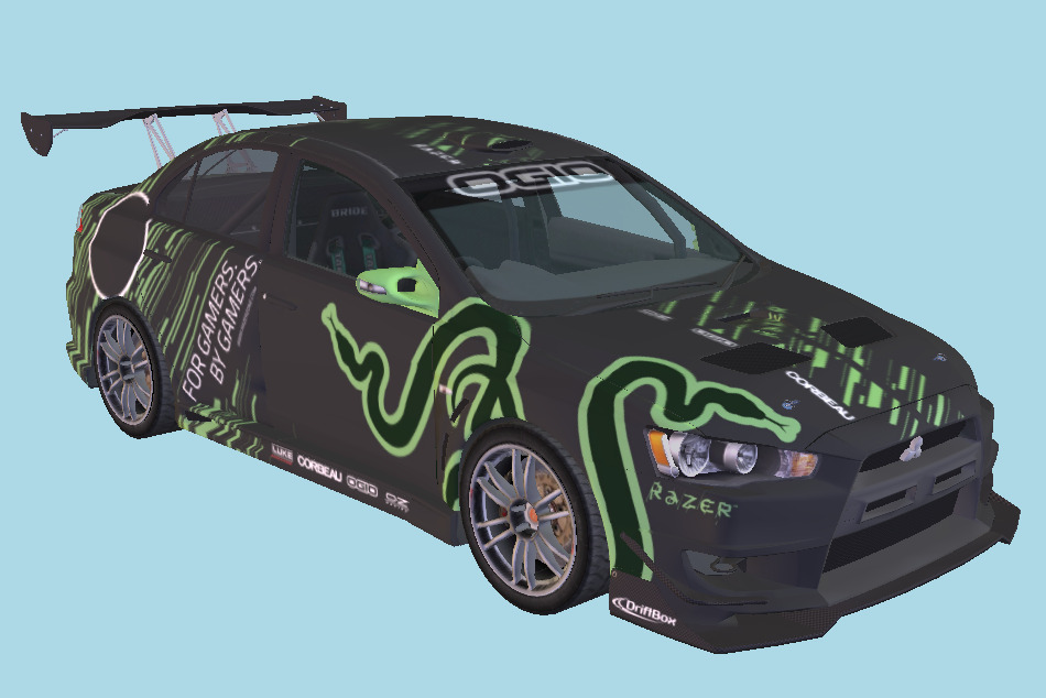 Mitsubishi Lancer Evolution X Team Orange Car 3d model