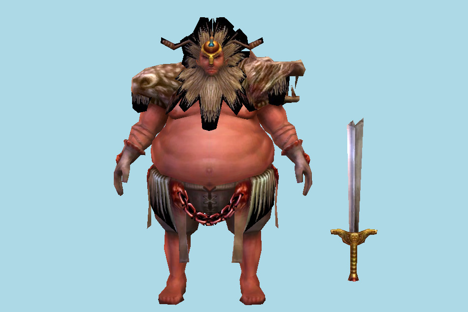 Fat Barbarian Warrior 3d model