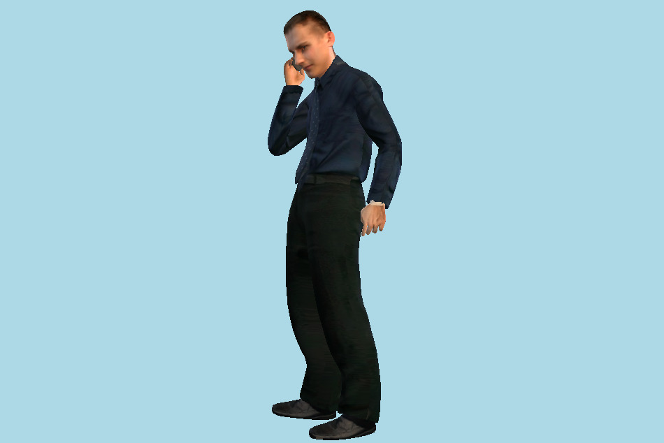 Man Talking on Phone 3d model