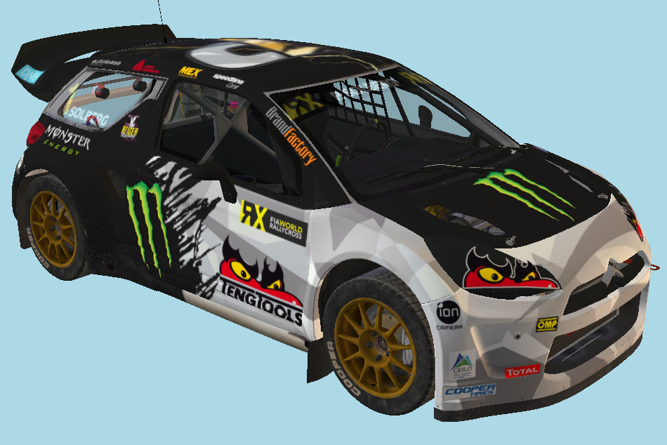 Citroen DS3 2015 Rally Racing Car 3d model