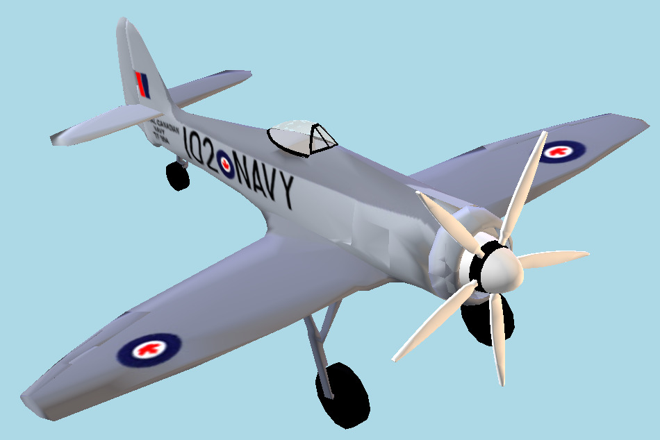 Sea Fury F.B MKII Royal Navy Fighter WWII 3d model