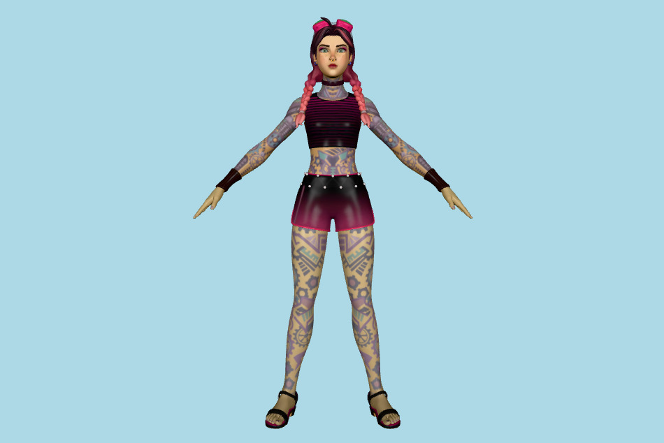 Jules from Fortnite 3d model