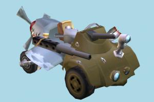 CTR Car CTR, crash-team-racing, car, cars, vehicle, truck, carriage, transport, cartoon, toony