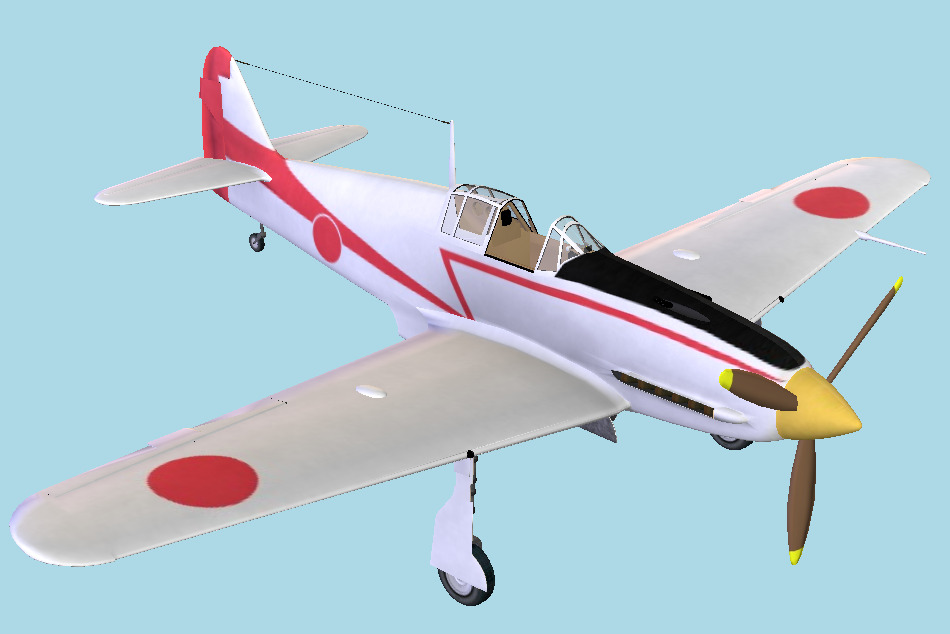 Kawasaki Ki-61 Hien Aircraft 3d model