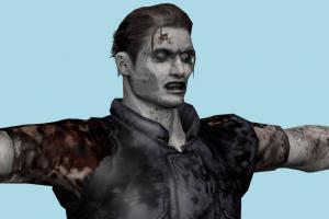 Zombie Resident-Evil, RE, zombie, resident, evil, people, human, xna, characters, rigged